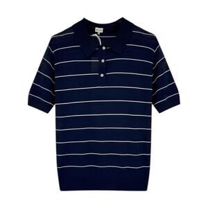 KULE Knit Polo Sweater in Navy L